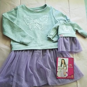 Dress with matching doll dress